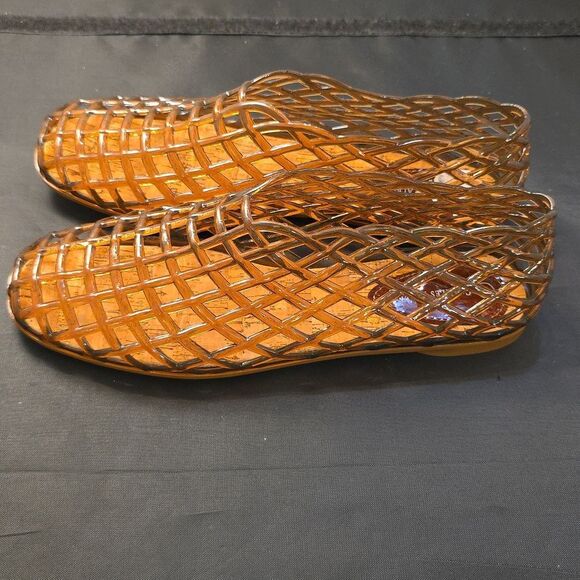 BRAND NEW CHARLES ALBERT WOMENS JELLY SQUARE TOE MESH BALLET FLATS - Picture 5 of 14